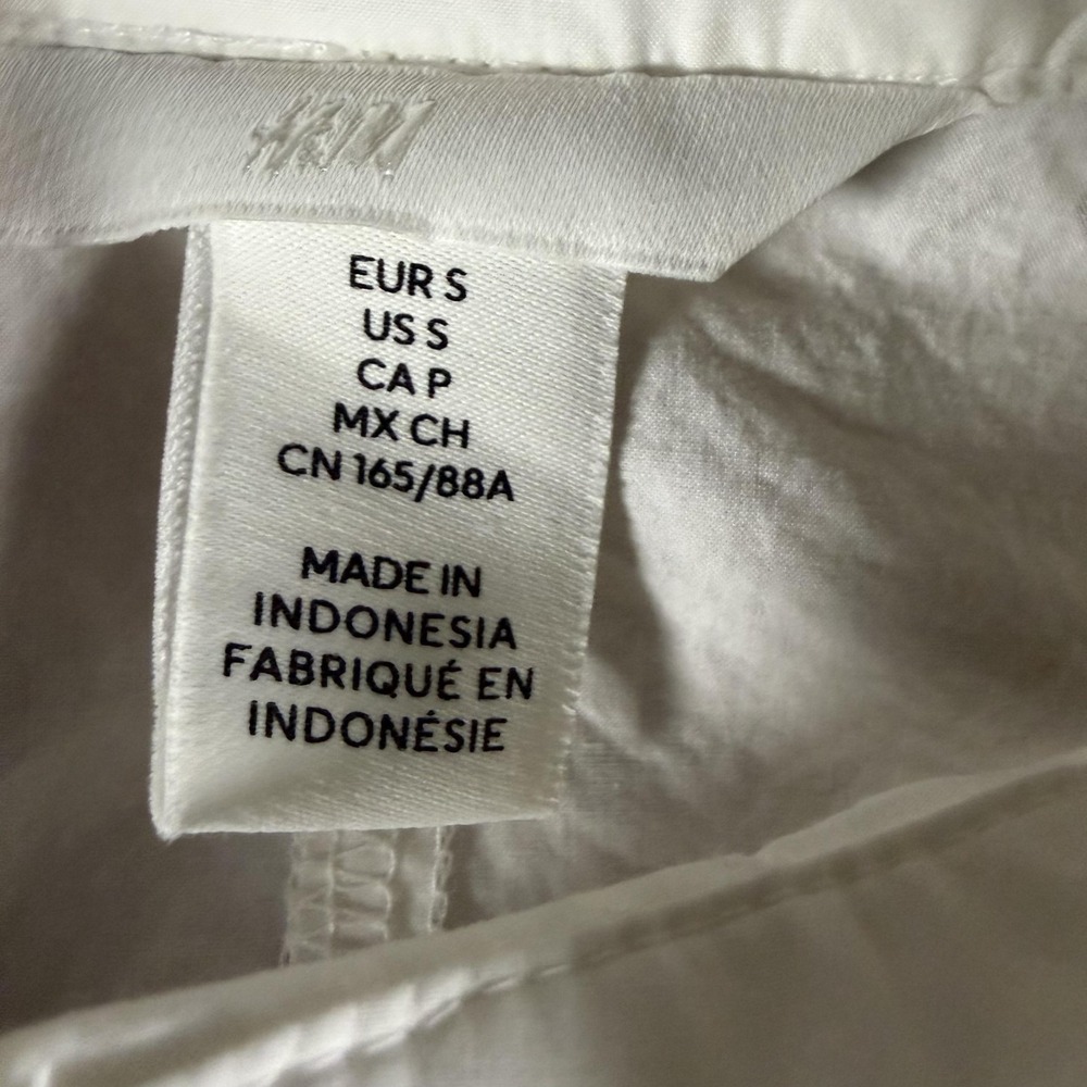 H&M Dress Womens Small White Shirt Dress Button Casual Workwear Minimalist - Picture 2 of 8